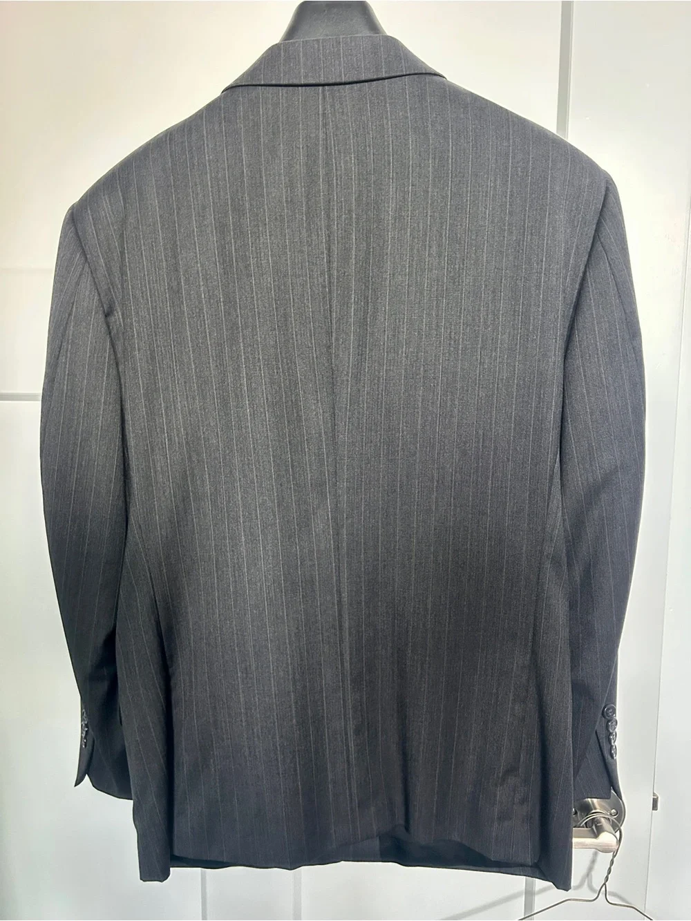 Evan-Picone Men's Pinstripe Two-Button Suit - Dark Gray